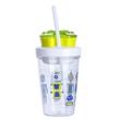 Contigo Bueno szívószálas gyerekkulacs snack tartóval, zöld robotos 350 ml Contigo Bueno szívószálas gyerekkulacs snack tartóval, zöld robotos 350 ml