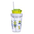 Contigo Bueno szívószálas gyerekkulacs snack tartóval, zöld robotos 350 ml Contigo Bueno szívószálas gyerekkulacs snack tartóval, zöld robotos 350 ml