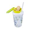 Contigo Bueno szívószálas gyerekkulacs snack tartóval, zöld robotos 350 ml Contigo Bueno szívószálas gyerekkulacs snack tartóval, zöld robotos 350 ml
