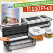 LAICA PROFESSIONAL PRO vákuumcsomagoló szett (vákuumos fóliahegesztő gép+50 db vákuum zacskó+vákuumozható üvegedény szett)
