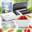 LAICA POWER PLUS vákuumozó szett mérőtálas digitális konyhai mérleggel, vákuum zacskóval és fóliával LAICA POWER PLUS vákuumozó szett mérőtálas digitális konyhai mérleggel, vákuum zacskóval és fóliával