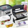 LAICA "Professional Plus" sous vide csomag vákuumos fóliahegesztővel, vákuumfóliával és marináló-vákuumozó dobozokkal LAICA "Professional Plus" sous vide csomag vákuumos fóliahegesztővel, vákuumfóliával és marináló-vákuumozó dobozokkal