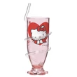 Hello Kitty műanyag pohár, szívószállal - 240 ml