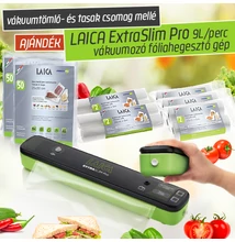 LAICA vákuumfólia és vákuum zacskó szett AJÁNDÉK LAICA ExtraSlim Pro vákuumozó fóliahegesztő géppel