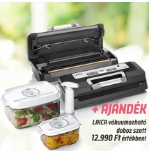 LAICA OPTIMAL vákuumozó fóliahegesztő gép 12L/perc AJÁNDÉK 12.990 Ft értékű LAICA vákuumozható doboz szettel
