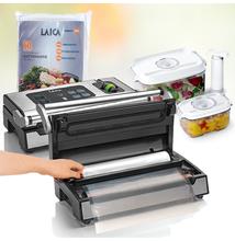 LAICA PROFESSIONAL PRO vákuumcsomagoló szett (vákuumos fóliahegesztő gép+50 db vákuum zacskó+vákuumozható doboz szett)