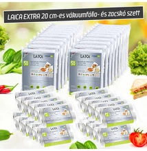 LAICA EXTRA 20 cm-es vákuumfólia és vákuum zacskó szett (BPA mentes, légcsatornás)
