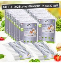LAICA EXTRA 28 cm-es vákuumfólia és vákuum zacskó (BPA mentes, légcsatornás) 