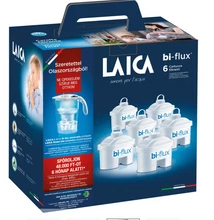 LAICA vízszűrő ajándékszett: Stream Line mechanikus vízszűrő kancsó fehér színben 6 db univerzális bi-flux szűrőbetéttel