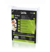 LAICA BPA mentes vákuum zacskó (50db légcsatornás, EXTRA erős 25*30cm-es vákuumtasak vákuumcsomagoláshoz)