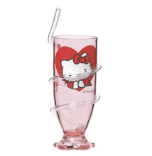 Hello Kitty műanyag pohár, szívószállal - 240 ml