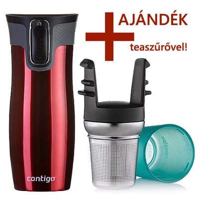 Contigo West Loop termosz 470 ml + ajándék teaszűrő
