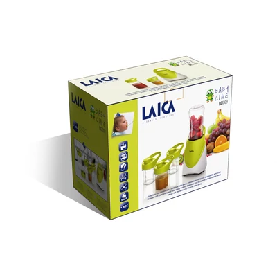 CSOMAGOLÁSSÉRÜLT_LAICA SMOOTHIE KÉSZÍTŐ 300 W-os  + 3 db ételhordóval