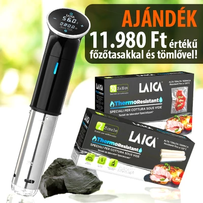 LAICA sous vide termo cirkulátor 1200W AJÁNDÉK főzőtasakkal és fóliával