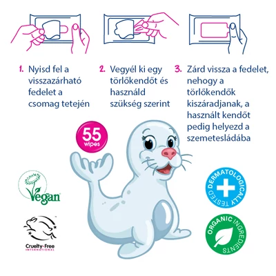 Ecozone Baby & Kids illatanyagmentes baba törlőkendő 55 db