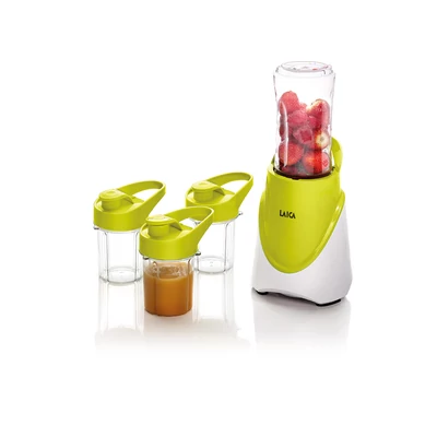 CSOMAGOLÁSSÉRÜLT_LAICA SMOOTHIE KÉSZÍTŐ 300 W-os  + 3 db ételhordóval