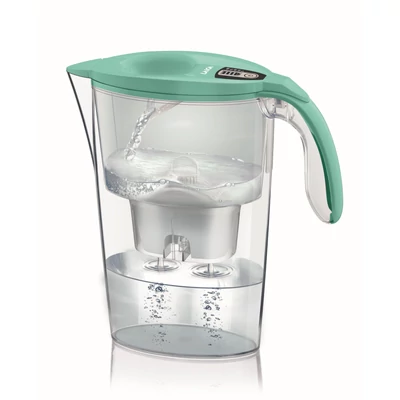 LAICA Stream Line Tiffany türkiz vízszűrő kancsó digitális kijelzővel 1 db HEALTHEXPERT bi-flux szűrőbetéttel