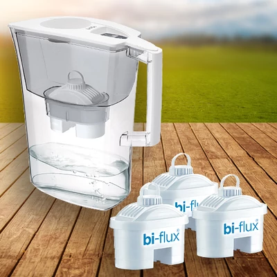 LAICA Prime Line Ivory vízszűrő kancsó fehér tetővel 3 db bi-flux univerzális szűrőbetéttel