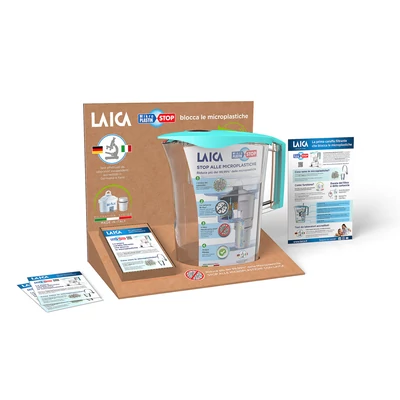 LAICA MikroPLASTIK-STOP vízszűrő szett (kancsó+mikroplastic-stop szűrőbetét+ 3 db bi-flux szűrőbetét)