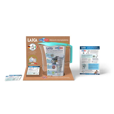 LAICA MikroPLASTIK-STOP vízszűrő szett (kancsó+mikroplastic-stop szűrőbetét+ 3 db bi-flux szűrőbetét)