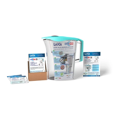 LAICA MikroPLASTIK-STOP vízszűrő szett (kancsó+mikroplastic-stop szűrőbetét+ 3 db bi-flux szűrőbetét)