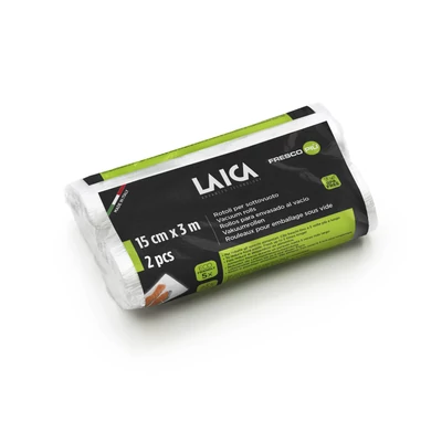 LAICA BPA mentes vákuumfólia tömlő (2db légcsatornás, EXTRA erős 15x300cm-es vákuumcsomagoló tekercs)